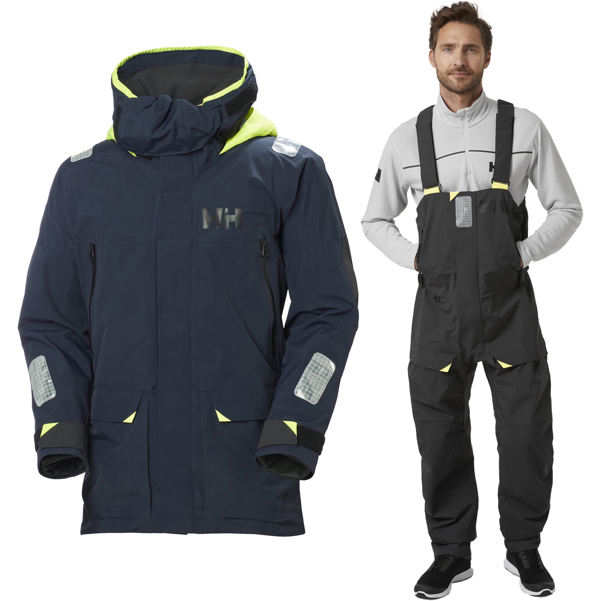 2026 Helly Hansen Männer Skagen Offshore-Jacke Und -Hose Segelanzug 3425534254 - Ebony / Navy